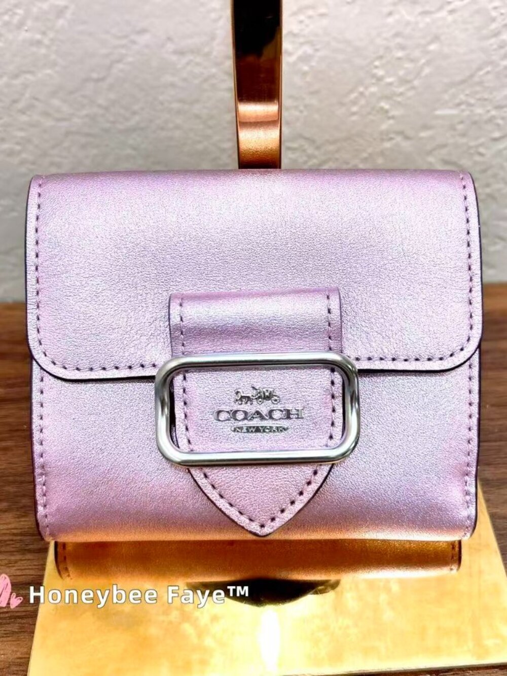 NWT Coach Small Morgan Wallet CP462 Metallic Lilac